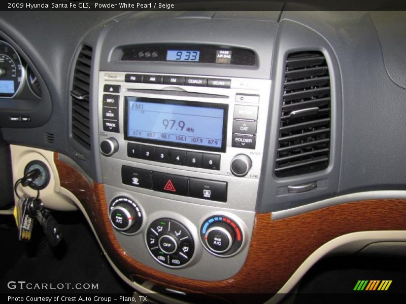 Powder White Pearl / Beige 2009 Hyundai Santa Fe GLS