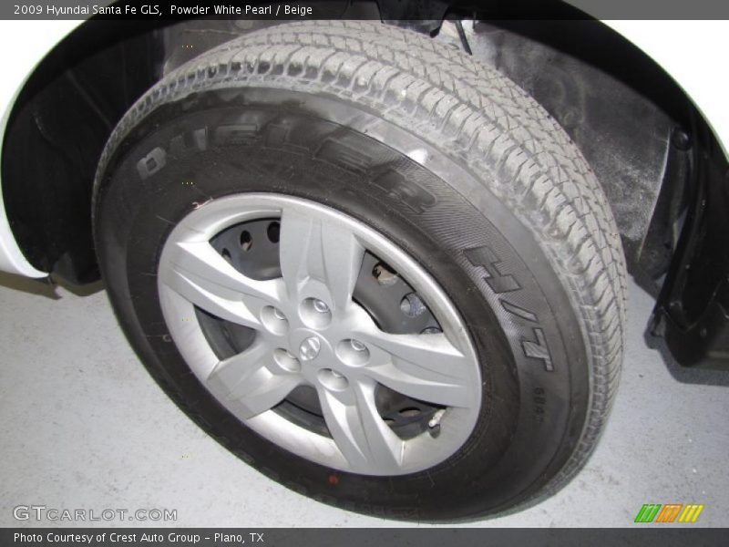 Powder White Pearl / Beige 2009 Hyundai Santa Fe GLS
