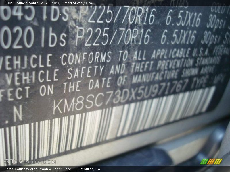 Smart Silver / Gray 2005 Hyundai Santa Fe GLS 4WD
