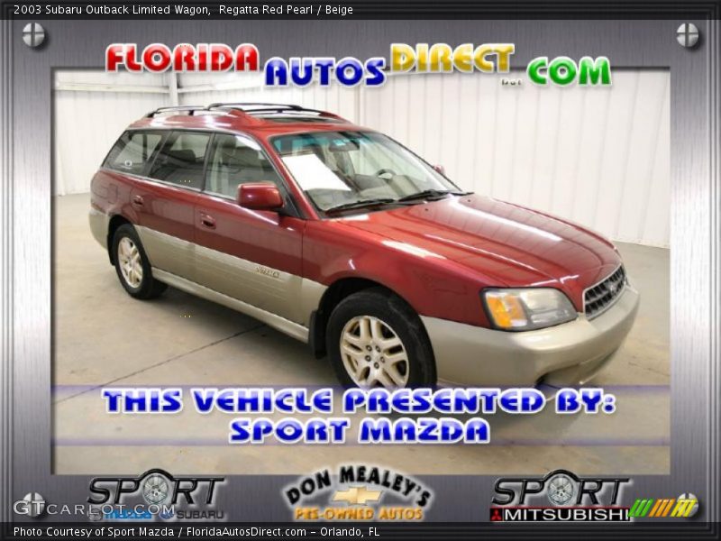 Regatta Red Pearl / Beige 2003 Subaru Outback Limited Wagon