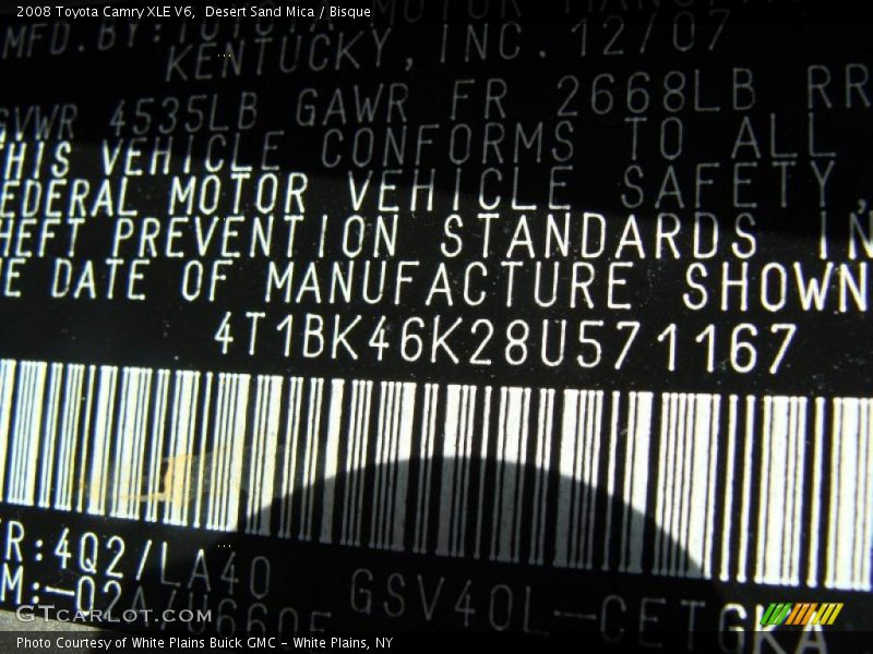 Desert Sand Mica / Bisque 2008 Toyota Camry XLE V6