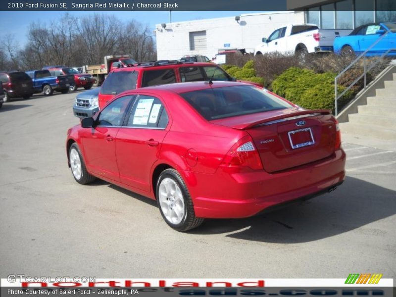 Sangria Red Metallic / Charcoal Black 2010 Ford Fusion SE