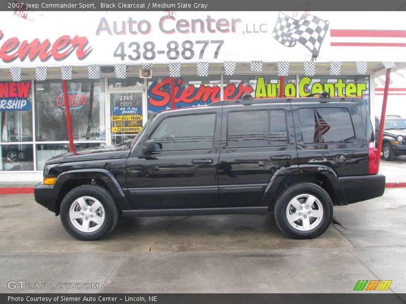 Black Clearcoat / Medium Slate Gray 2007 Jeep Commander Sport