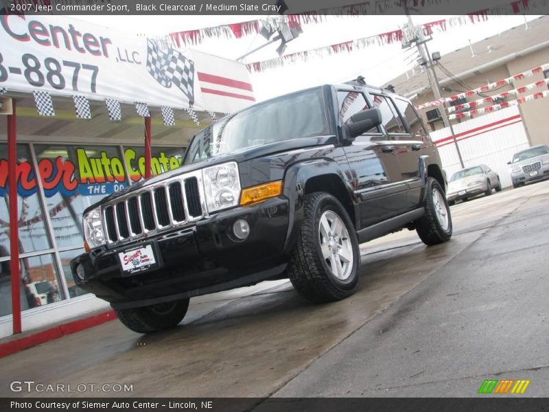 Black Clearcoat / Medium Slate Gray 2007 Jeep Commander Sport