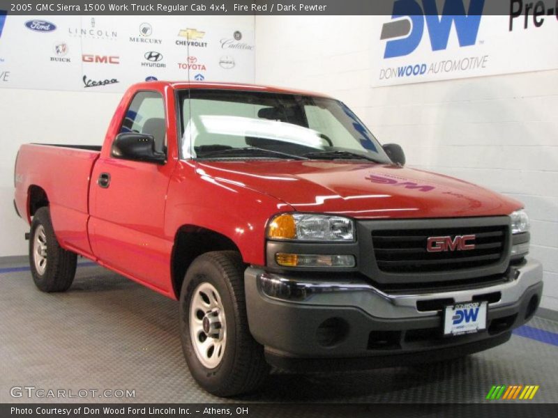 Fire Red / Dark Pewter 2005 GMC Sierra 1500 Work Truck Regular Cab 4x4
