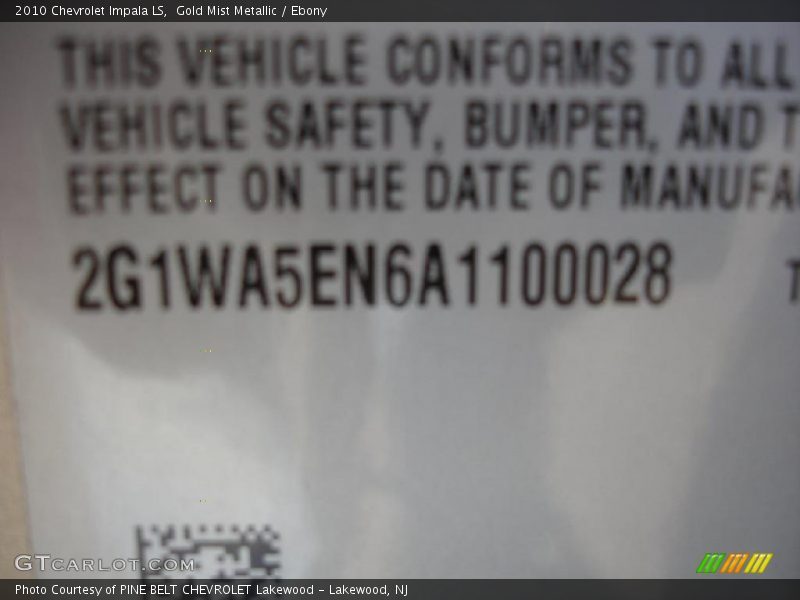 Gold Mist Metallic / Ebony 2010 Chevrolet Impala LS