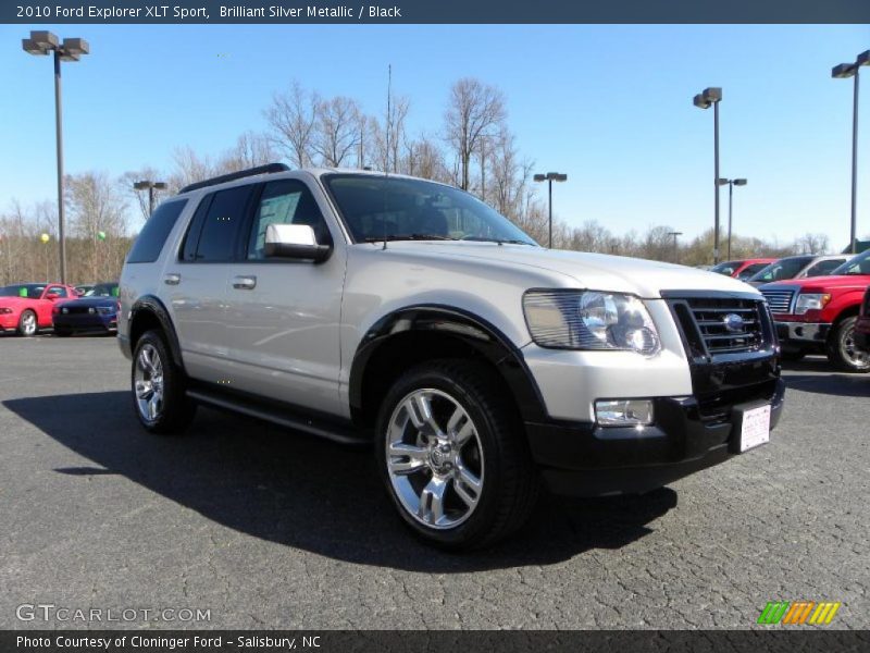 Brilliant Silver Metallic / Black 2010 Ford Explorer XLT Sport