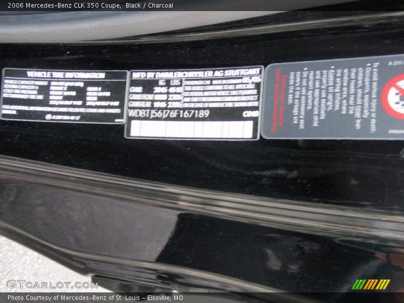 Black / Charcoal 2006 Mercedes-Benz CLK 350 Coupe