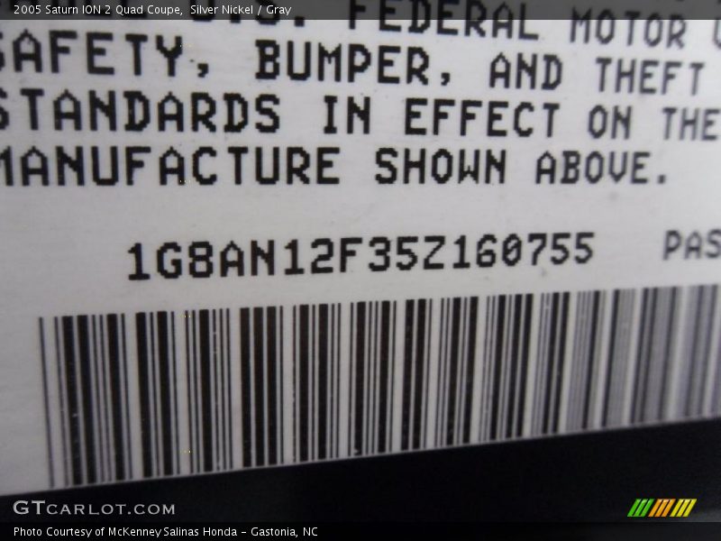 Silver Nickel / Gray 2005 Saturn ION 2 Quad Coupe