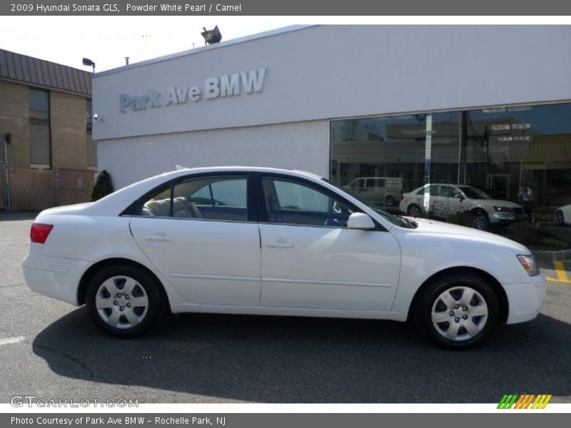 Powder White Pearl / Camel 2009 Hyundai Sonata GLS