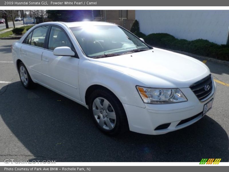 Powder White Pearl / Camel 2009 Hyundai Sonata GLS