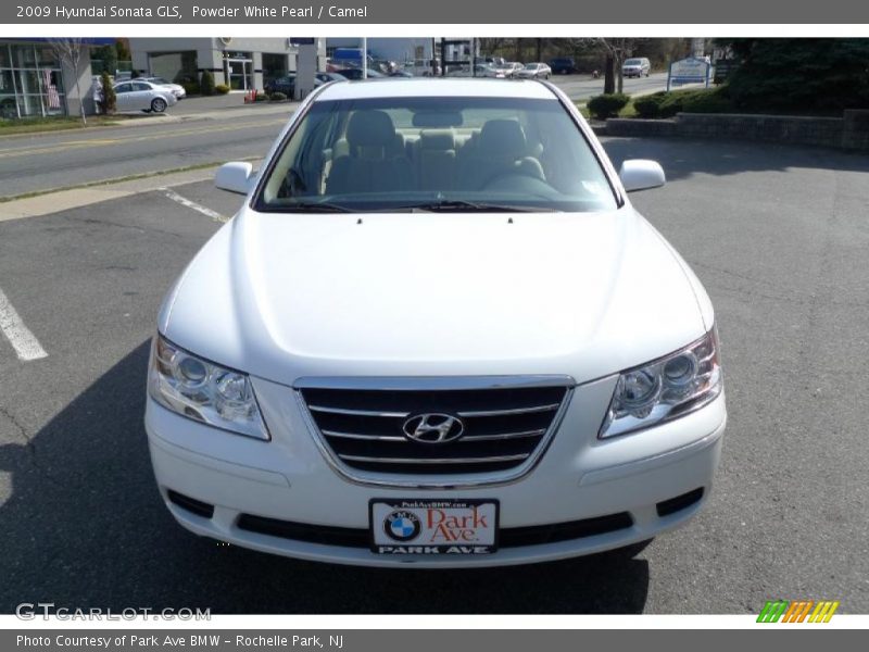 Powder White Pearl / Camel 2009 Hyundai Sonata GLS