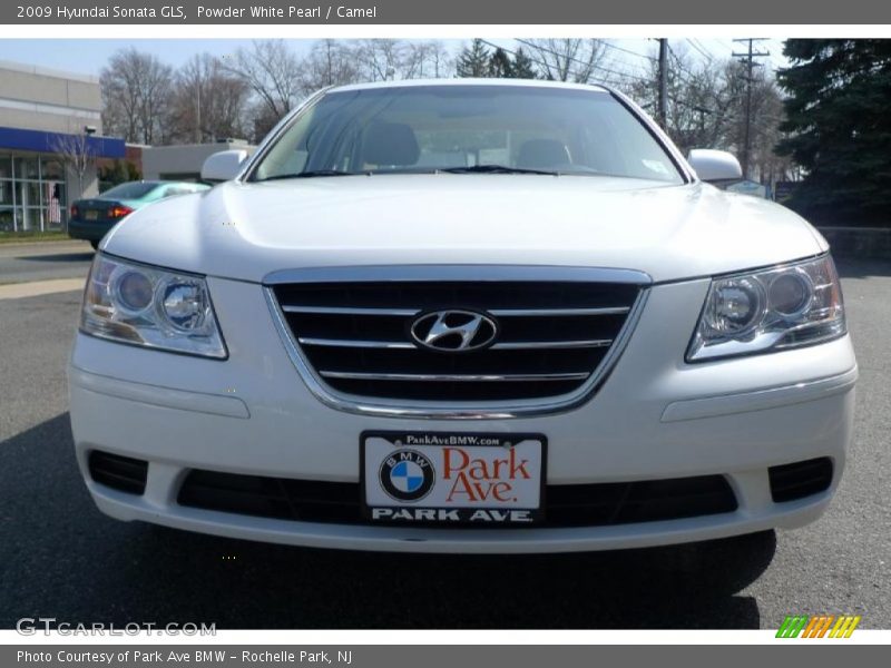 Powder White Pearl / Camel 2009 Hyundai Sonata GLS