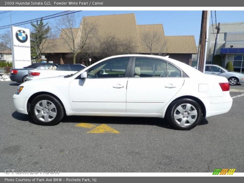 Powder White Pearl / Camel 2009 Hyundai Sonata GLS