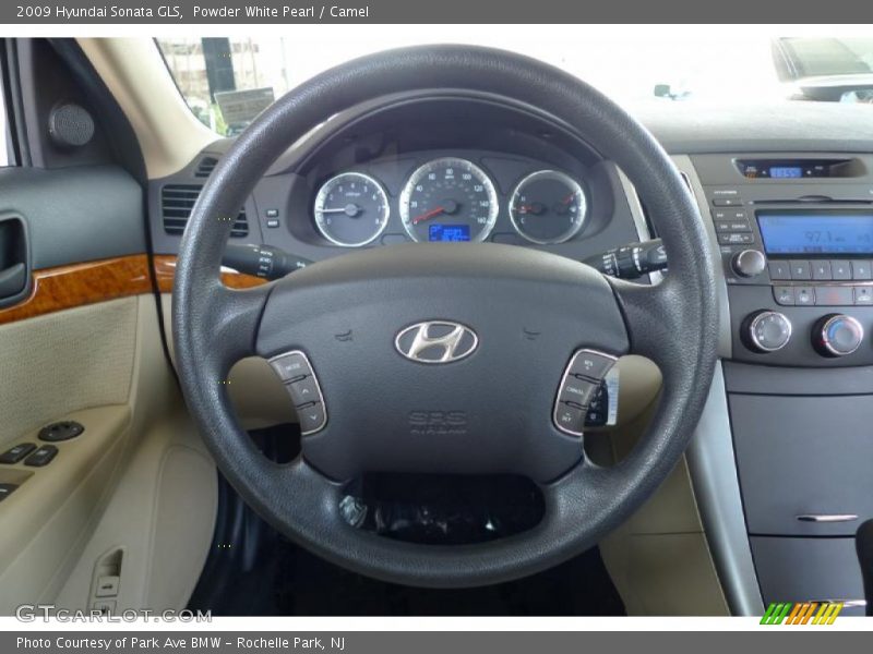 Powder White Pearl / Camel 2009 Hyundai Sonata GLS