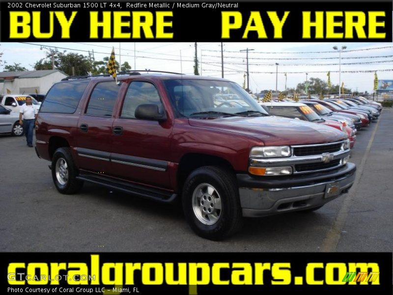 Redfire Metallic / Medium Gray/Neutral 2002 Chevrolet Suburban 1500 LT 4x4