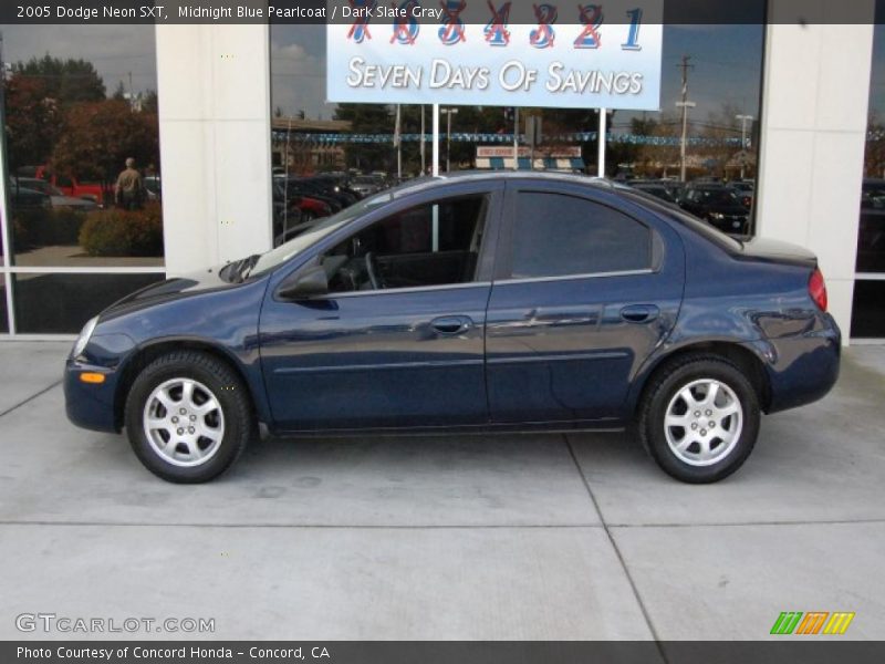 Midnight Blue Pearlcoat / Dark Slate Gray 2005 Dodge Neon SXT