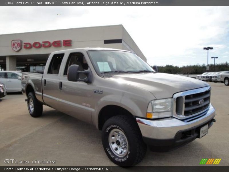 Arizona Beige Metallic / Medium Parchment 2004 Ford F250 Super Duty XLT Crew Cab 4x4