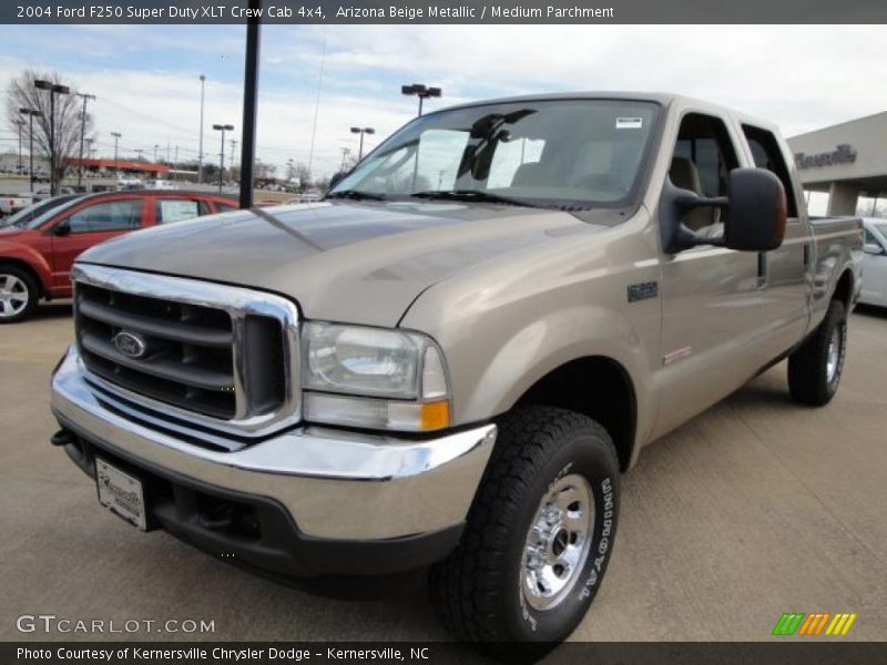 Arizona Beige Metallic / Medium Parchment 2004 Ford F250 Super Duty XLT Crew Cab 4x4
