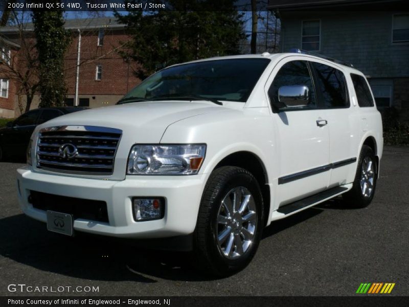 Tuscan White Pearl / Stone 2009 Infiniti QX 56 4WD