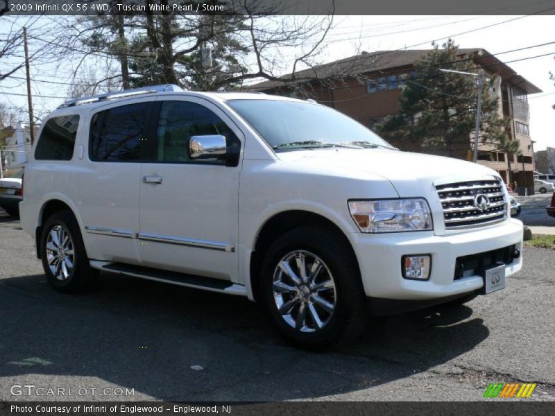 Tuscan White Pearl / Stone 2009 Infiniti QX 56 4WD