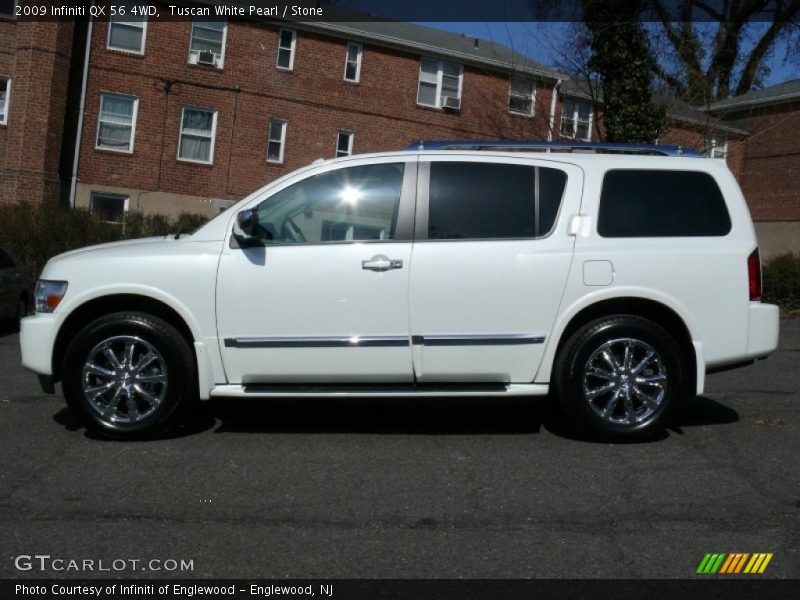 Tuscan White Pearl / Stone 2009 Infiniti QX 56 4WD