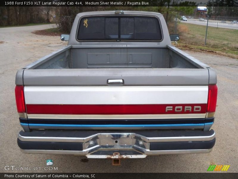 Medium Silver Metallic / Regatta Blue 1988 Ford F150 XLT Lariat Regular Cab 4x4