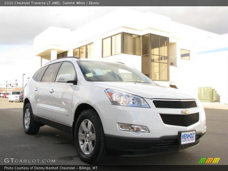 Summit White / Ebony 2010 Chevrolet Traverse LT AWD
