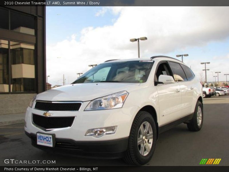 Summit White / Ebony 2010 Chevrolet Traverse LT AWD
