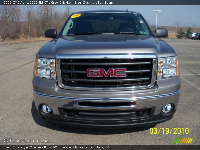 Steel Gray Metallic / Ebony 2009 GMC Sierra 1500 SLE Z71 Crew Cab 4x4