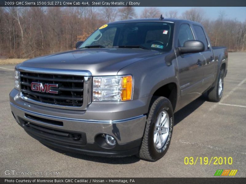 Steel Gray Metallic / Ebony 2009 GMC Sierra 1500 SLE Z71 Crew Cab 4x4