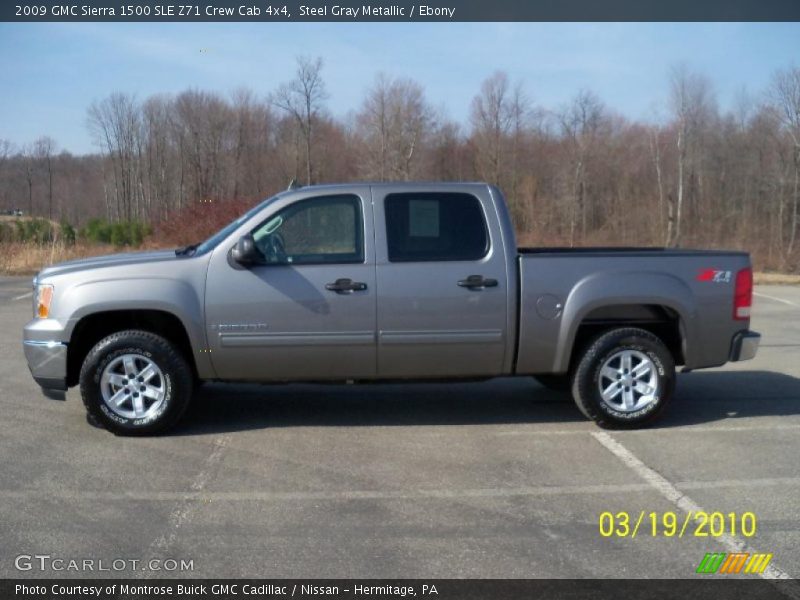 Steel Gray Metallic / Ebony 2009 GMC Sierra 1500 SLE Z71 Crew Cab 4x4