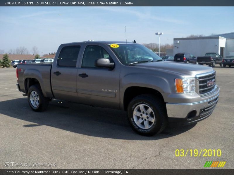Steel Gray Metallic / Ebony 2009 GMC Sierra 1500 SLE Z71 Crew Cab 4x4