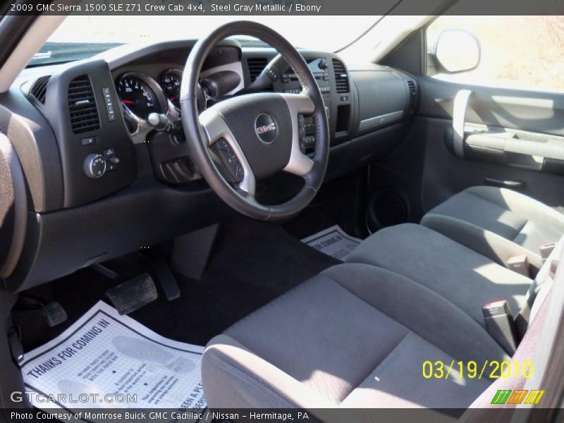 Steel Gray Metallic / Ebony 2009 GMC Sierra 1500 SLE Z71 Crew Cab 4x4
