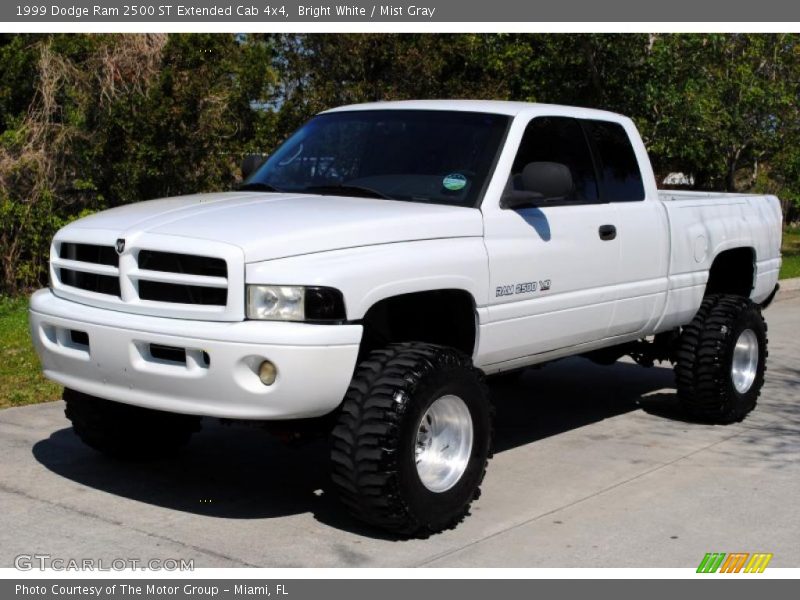 Bright White / Mist Gray 1999 Dodge Ram 2500 ST Extended Cab 4x4