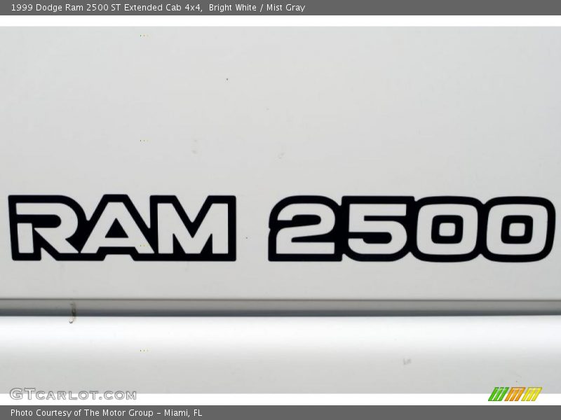 Bright White / Mist Gray 1999 Dodge Ram 2500 ST Extended Cab 4x4