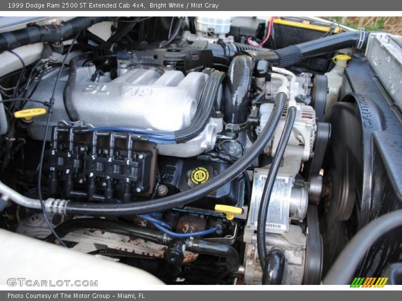 Bright White / Mist Gray 1999 Dodge Ram 2500 ST Extended Cab 4x4