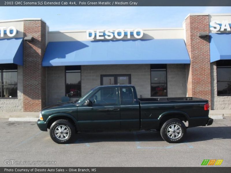 Polo Green Metallic / Medium Gray 2003 GMC Sonoma SLS Extended Cab 4x4