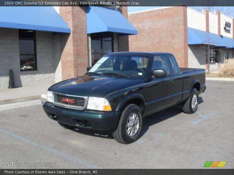 Polo Green Metallic / Medium Gray 2003 GMC Sonoma SLS Extended Cab 4x4