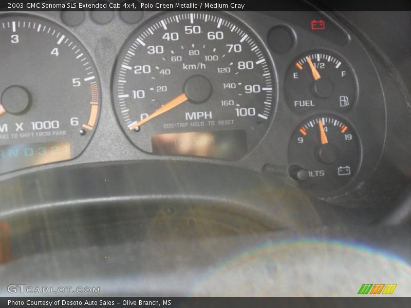 Polo Green Metallic / Medium Gray 2003 GMC Sonoma SLS Extended Cab 4x4