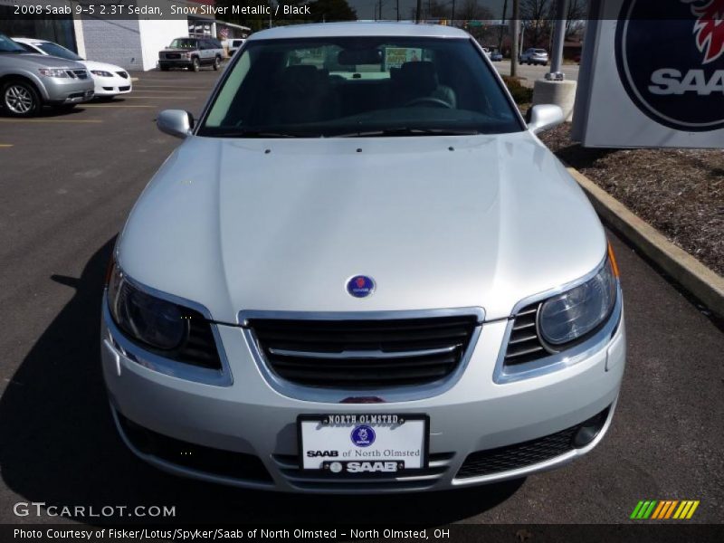 Snow Silver Metallic / Black 2008 Saab 9-5 2.3T Sedan