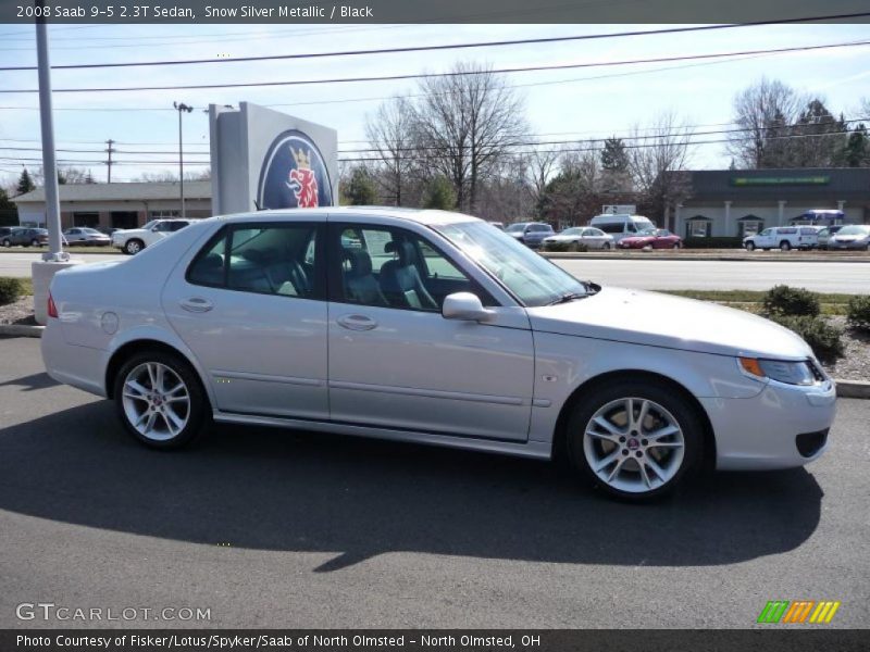 Snow Silver Metallic / Black 2008 Saab 9-5 2.3T Sedan