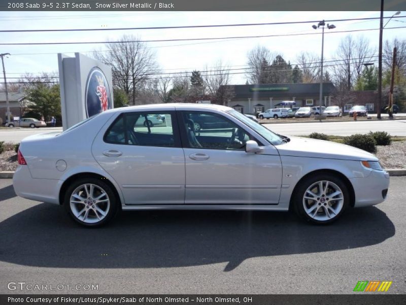 Snow Silver Metallic / Black 2008 Saab 9-5 2.3T Sedan
