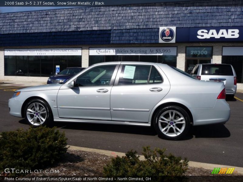 Snow Silver Metallic / Black 2008 Saab 9-5 2.3T Sedan