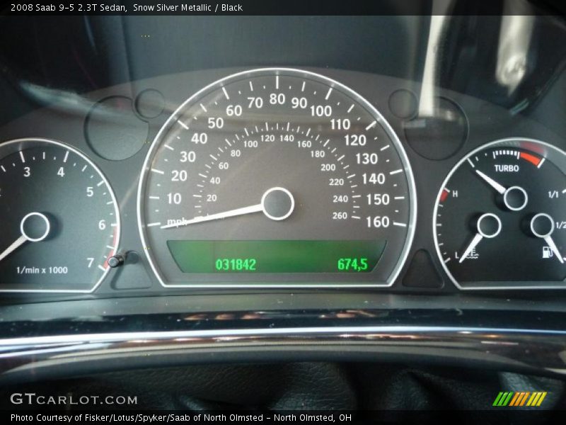 Snow Silver Metallic / Black 2008 Saab 9-5 2.3T Sedan