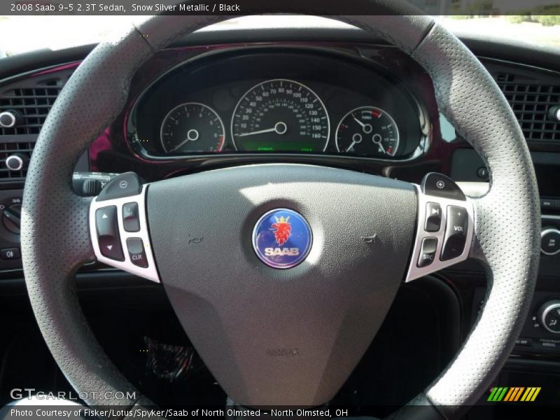 Snow Silver Metallic / Black 2008 Saab 9-5 2.3T Sedan