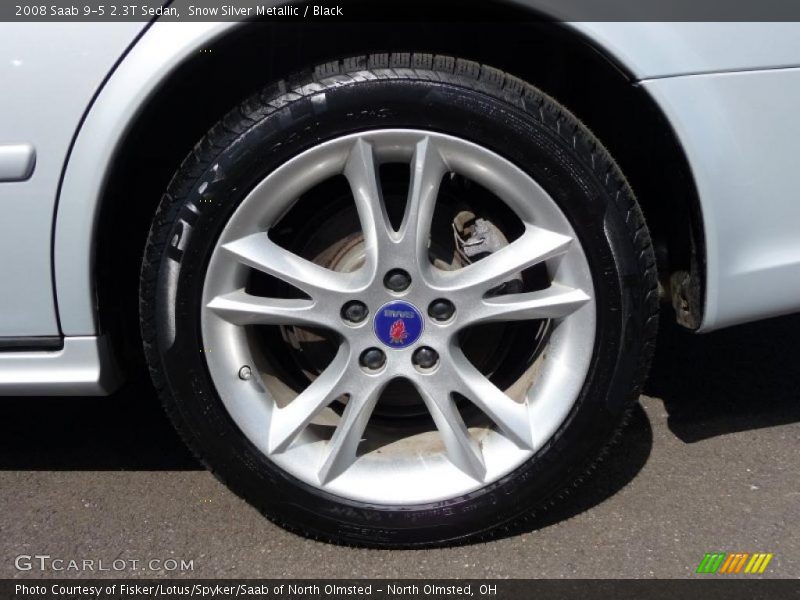Snow Silver Metallic / Black 2008 Saab 9-5 2.3T Sedan