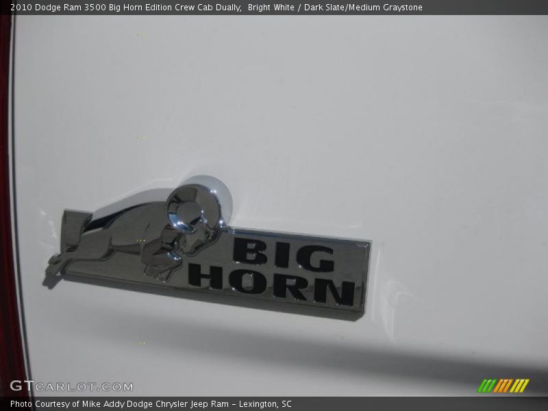 Bright White / Dark Slate/Medium Graystone 2010 Dodge Ram 3500 Big Horn Edition Crew Cab Dually