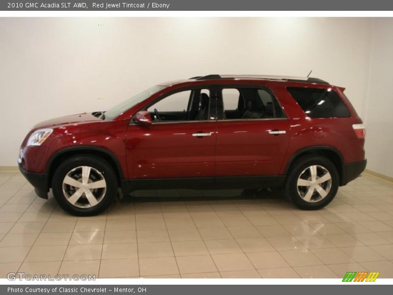 Red Jewel Tintcoat / Ebony 2010 GMC Acadia SLT AWD