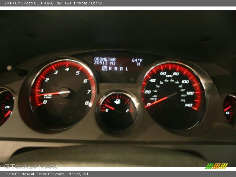 Red Jewel Tintcoat / Ebony 2010 GMC Acadia SLT AWD